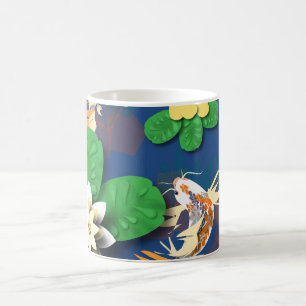 Koi Carp och Lotus Flowers Kaffemugg