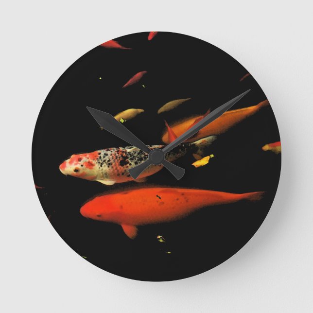 Koi Carp Rund Klocka (Framsida)