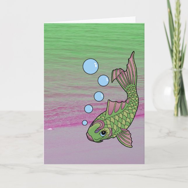 Koi Carpy strandkort Kort (Framsida)