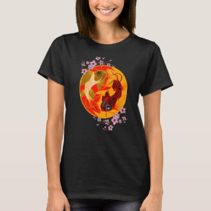 Koi Cherry Blommar Yin Yang Japansk Koi Carp Nish T Shirt