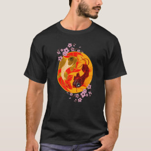 Koi Cherry Blommar Yin Yang Japansk Koi Carp Nish T Shirt