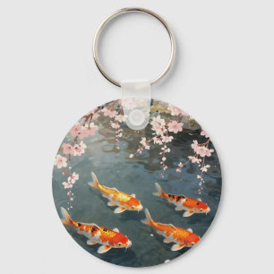 Koi-damm Körsbärsblom Serenitet Nyckelring