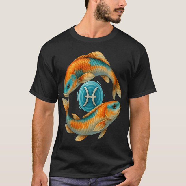 Koi-dans med våg Fiskar T Shirt (Framsida)