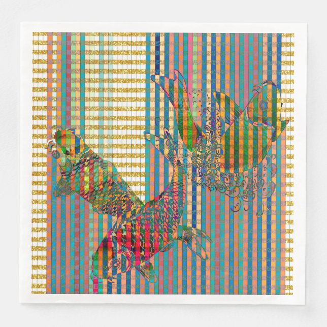 Koi Dinner Pappra Napkins Pappersservett (Framsida)