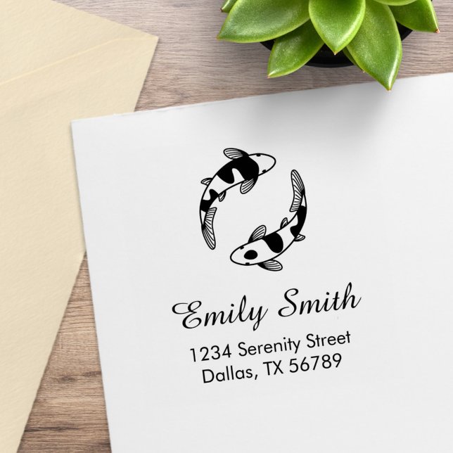 Koi Fish Adress Stämpel (Skapare uppladdad)