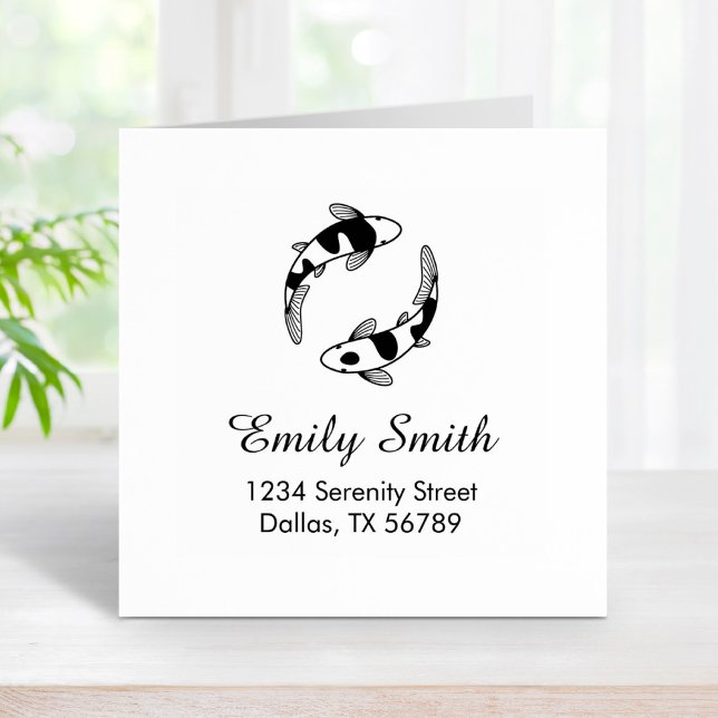 Koi Fish Adress Stämpel (Skapare uppladdad)