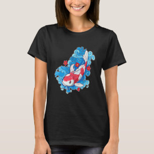 Koi Fish and Flowers Japansk karp T Shirt
