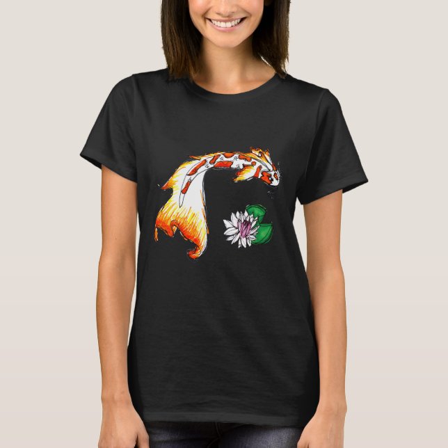 Koi Fish and Lilypad T Shirt (Framsida)