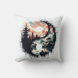 Koi Fish and Temple Yin Yang Kudde