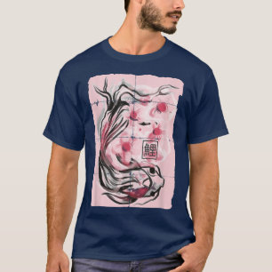 Koi Fish Animals Sakura Flowers T Shirt