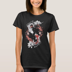 Koi Fish Art Japansk Stil Circle Design Zen Grap T Shirt