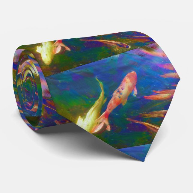 Koi Fish Art Manar Necktie Slips (Rullad)