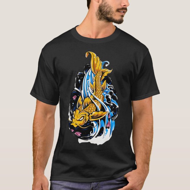 Koi Fish Art Work T Shirt (Framsida)