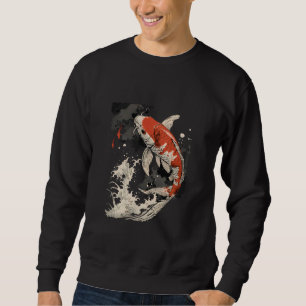 Koi Fish Asian Carp Japansk Koi Carp Fish Nishiki Lång Ärmad Tröja