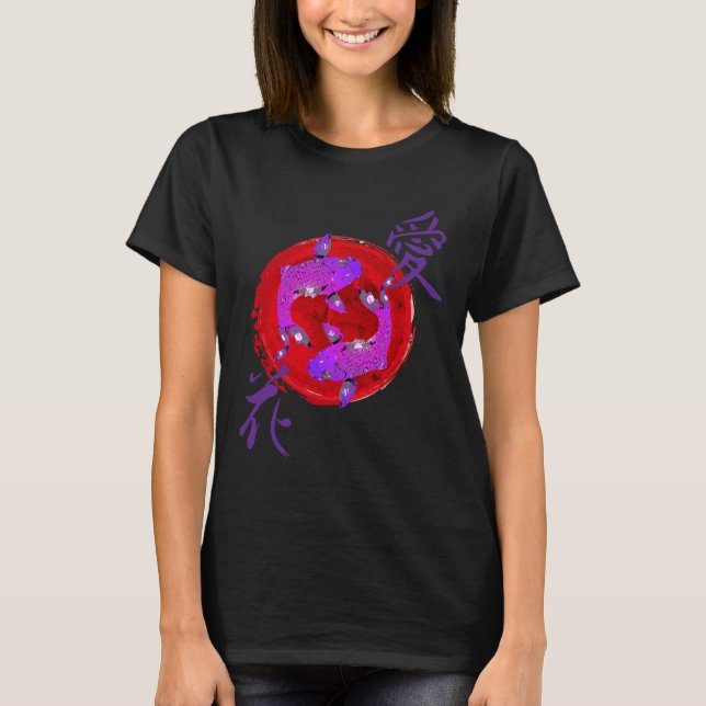 Koi Fish Butterfly Nishikigoi Japanska Kärlek T Shirt (Framsida)