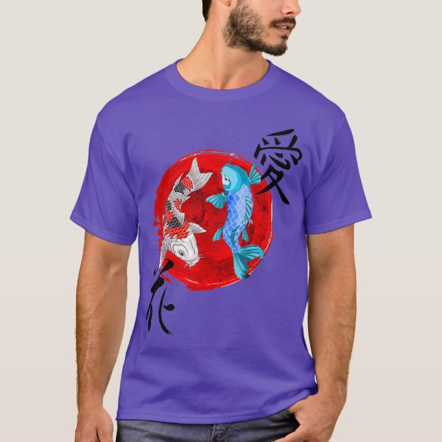 Koi Fish butterfly Shirt Nishikigoi Japanska T (Framsida)