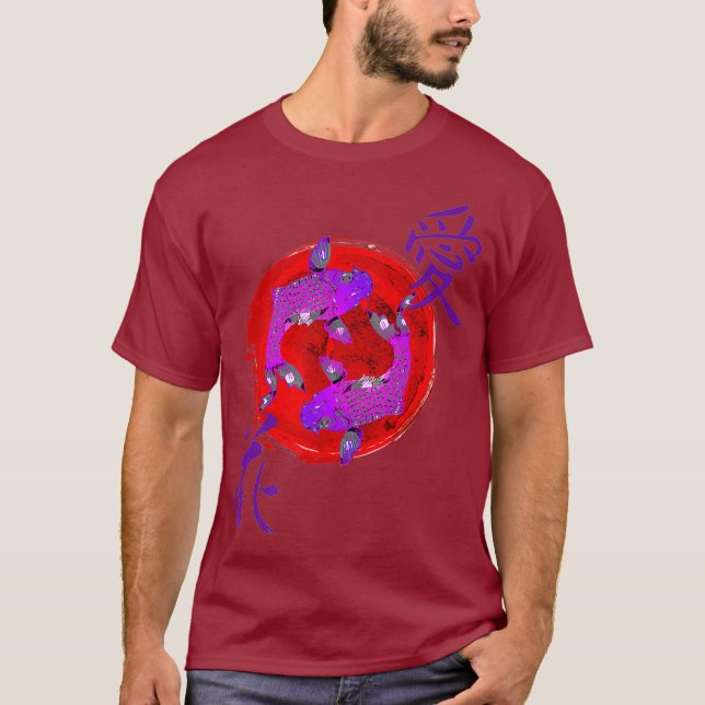 Koi Fish butterfly Shirt Nishikigoi Japanska T (Framsida)
