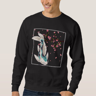 Koi Fish Cherry Blommar Japansk karp Lång Ärmad Tröja