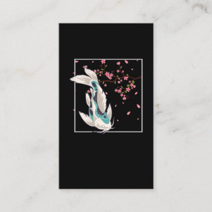 Koi Fish Cherry Blommar Japansk karp Visitkort