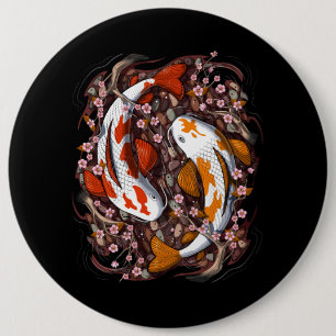 Koi Fish Cherry Blommar Knapp