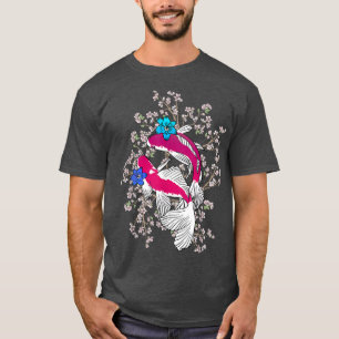 Koi Fish Cherry Blommar Sakura Träd par Fish Ni T Shirt