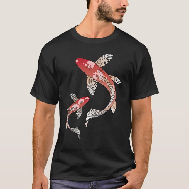 Koi Fish Chinese Yin & Yang T Shirt (Framsida)