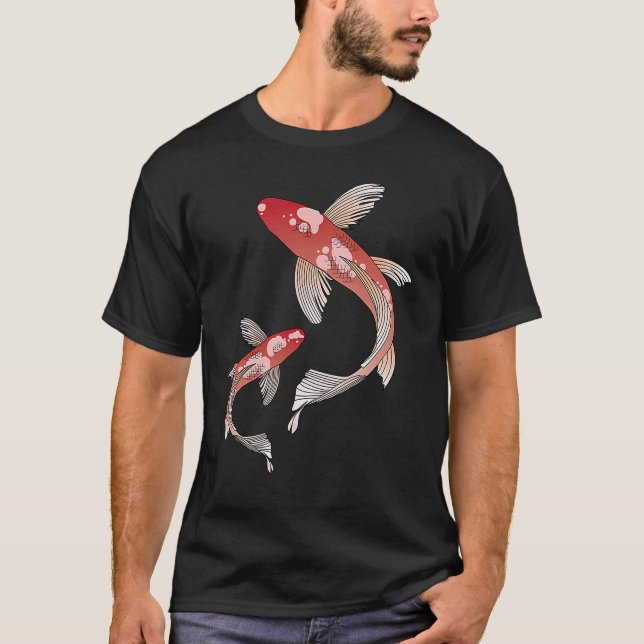 Koi Fish Chinese Yin & Yang T Shirt (Framsida)