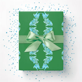 Koi Fish Chinoiserie Ogee in Green and Aqua Presentpapper