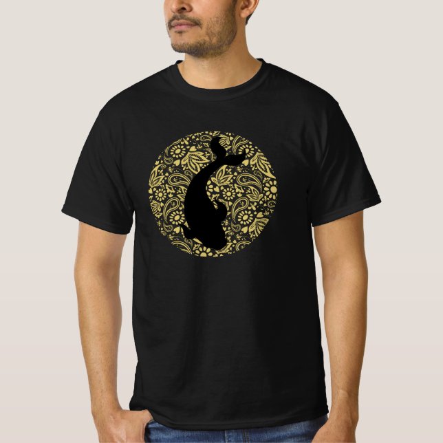 Koi Fish Coola Black T Shirt (Framsida)
