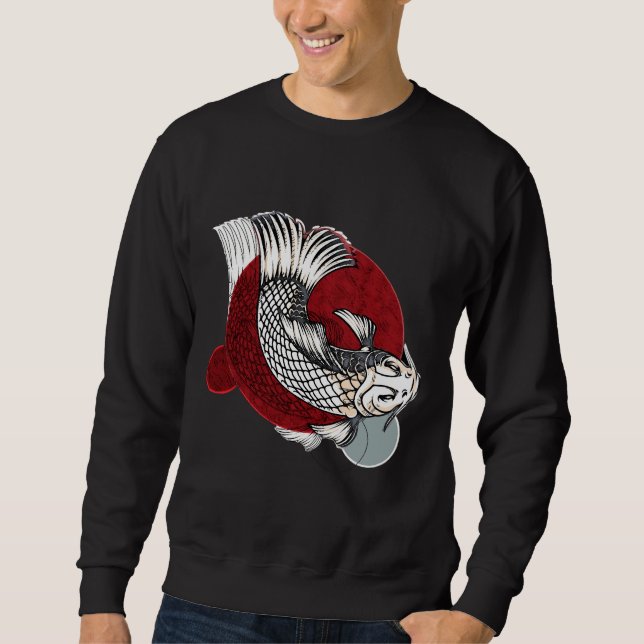 Koi Fish D Tees Shop Lång Ärmad Tröja (Framsida)