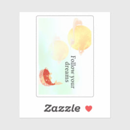 Koi Fish Dream Quote Art Print – "Follow Your Drea Klistermärken