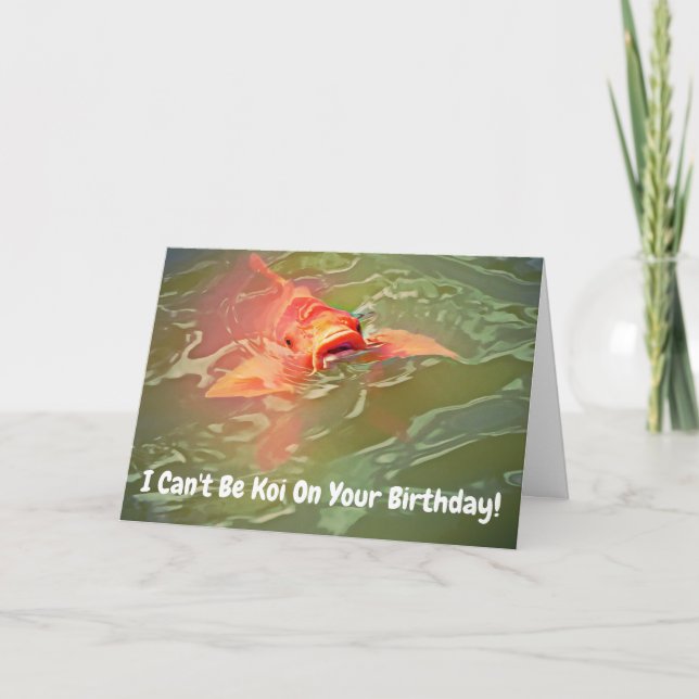 Koi Fish Funny Birthday Card Kort (Framsida)