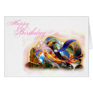 Koi Fish Grattis på födelsedagen Greeting Card våg Hälsningskort