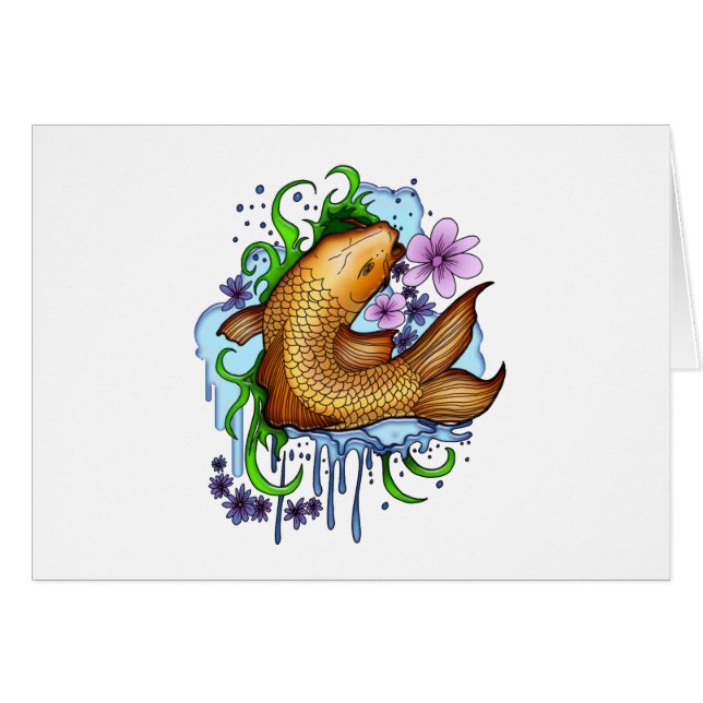 Koi Fish Hälsningskort (Framsidan Horizontal)