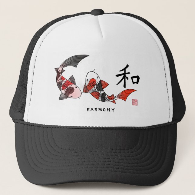 Koi Fish Harmony Hat Keps (Framsida)