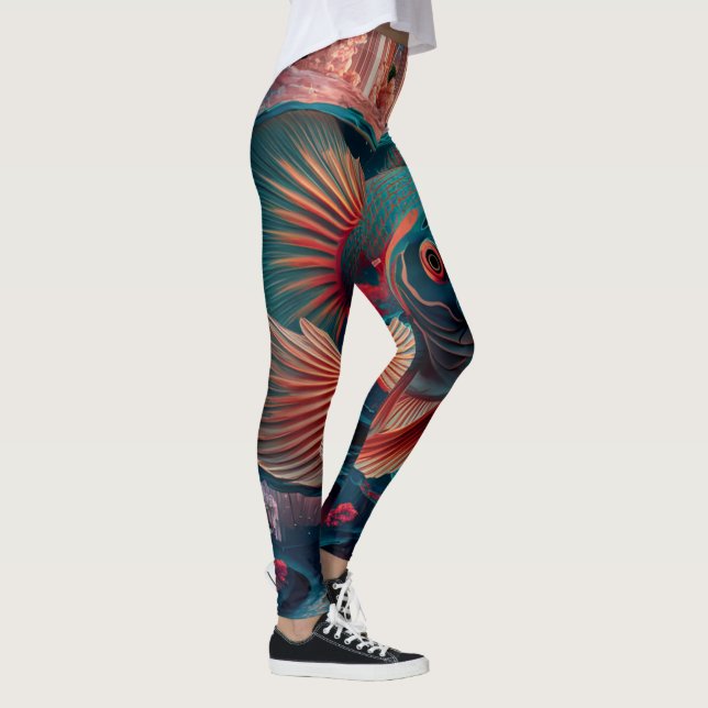 "Koi Fish Harmony" Leggings! Leggings (Höger)