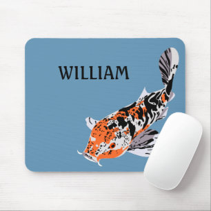 Koi Fish Illustration Orange och Blue Personlig Musmatta
