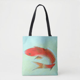 Koi Fish Illustration Tote Bag Tygkasse