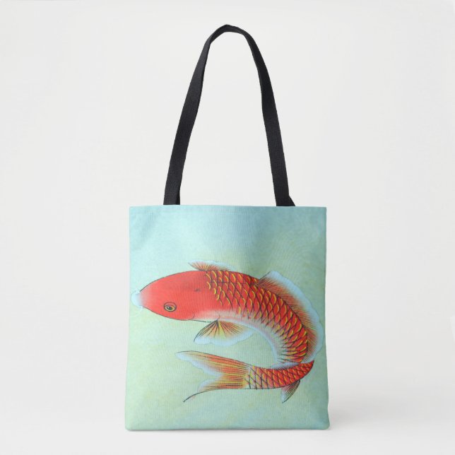 Koi Fish Illustration Tote Bag Tygkasse (Framsida)