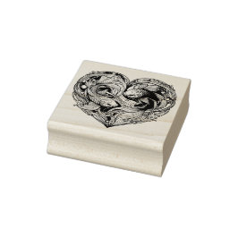 Koi Fish in Heart Shape Kärlek, Balance & Harmony Stämpel