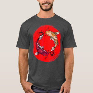 koi fish Japan ying yang with bamboo Japansk T Shirt