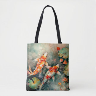 Koi fish japanese all-over print tygkasse