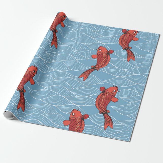 KOI FISH JAPANESE Papprare Presentpapper (Utrullad)