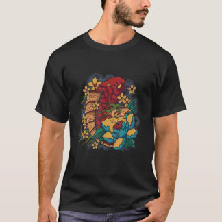 Koi Fish Japanese Street wear with Lotus Flowers T Shirt