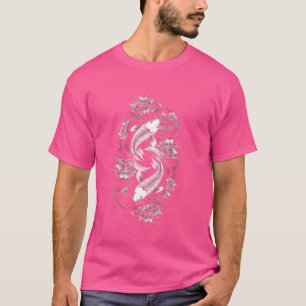 Koi Fish Japansk Art Lotus Flowers Traditional Gr T Shirt