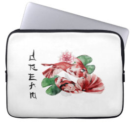 Koi Fish Japansk Stil skript Oriental Art Laptop Fodral