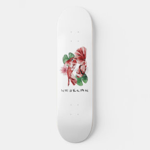 Koi Fish Japansk Stil skript Oriental Art Mini Skateboard Bräda 18,5 Cm