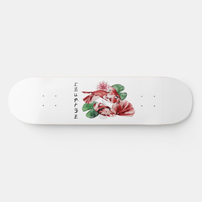 Koi Fish Japansk Stil skript Oriental Art Mini Skateboard Bräda 18,5 Cm (Horz)