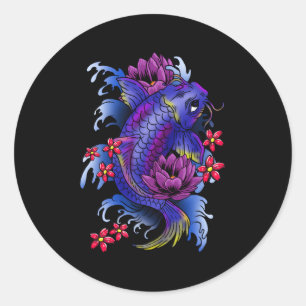 Koi Fish Japansk Tattoo Jinli Japan Coi Carp Runt Klistermärke