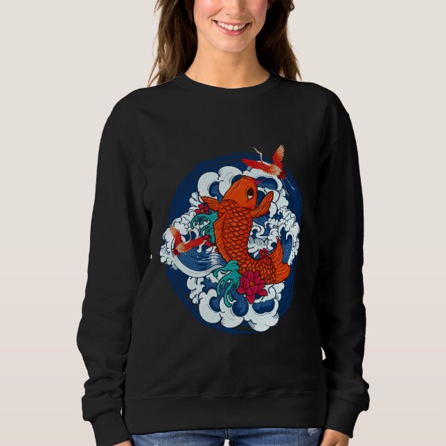 Koi Fish Japanska T Shirt (Framsida)